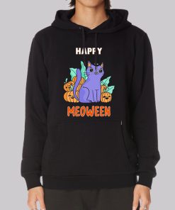 Happy Meoween Purple Cat Hoodie Happy Meoween Purple Cat Hoodie