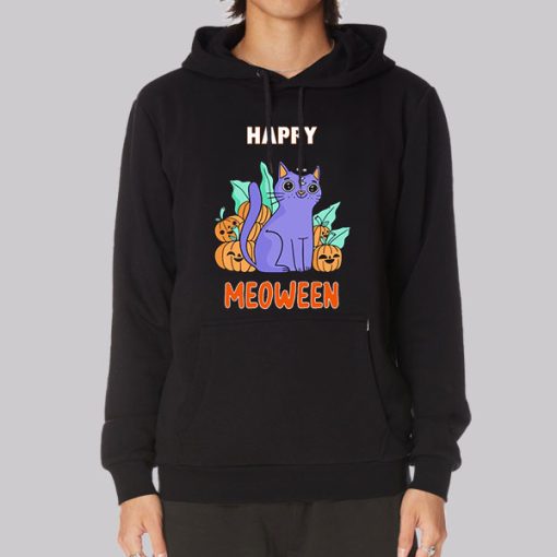 Happy Meoween Purple Cat Hoodie