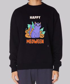 Happy Meoween Purple Cat Hoodie