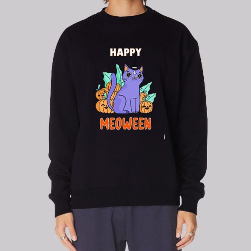 Happy Meoween Purple Cat Hoodie