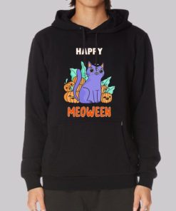 Happy Meoween Purple Cat Hoodie 4
