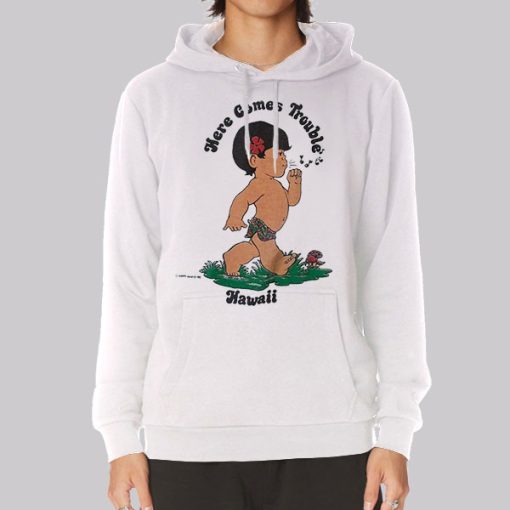 Here Comes Trouble Hawaii Cartoon Hoodie