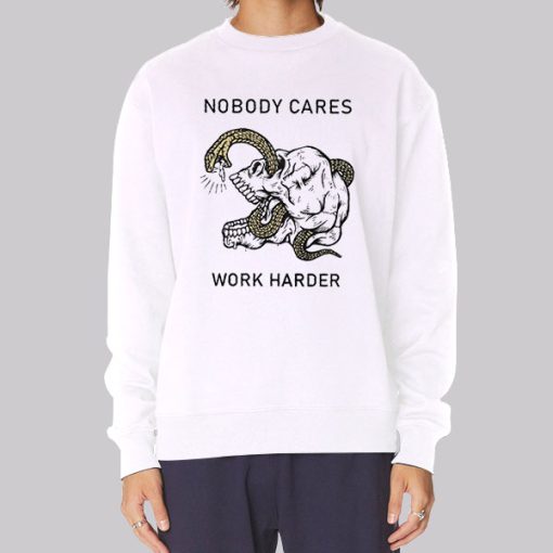 Horror Art Nobody Cares Work Harder Hoodie