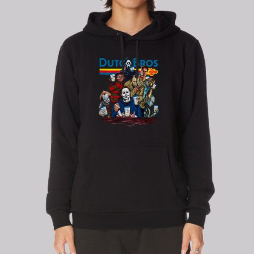 Horror Characters Dutch Bros Halloween Hoodie