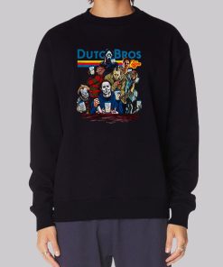 Horror Characters Dutch Bros Halloween Hoodie
