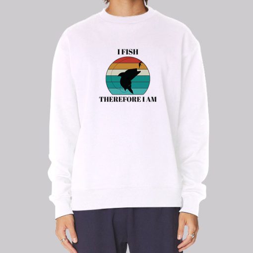 I Fish Therefore I Am Walleye Silhouette Hoodie