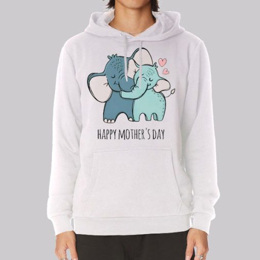 Illustration Happy Mothers Day Elephant Hoodie