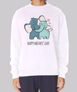 Illustration Happy Mothers Day Elephant Hoodie