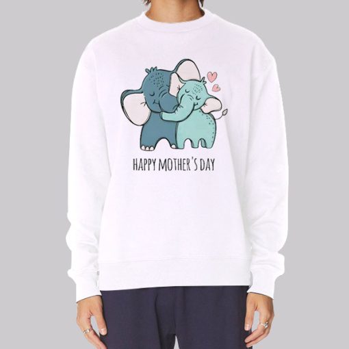 Illustration Happy Mothers Day Elephant Hoodie