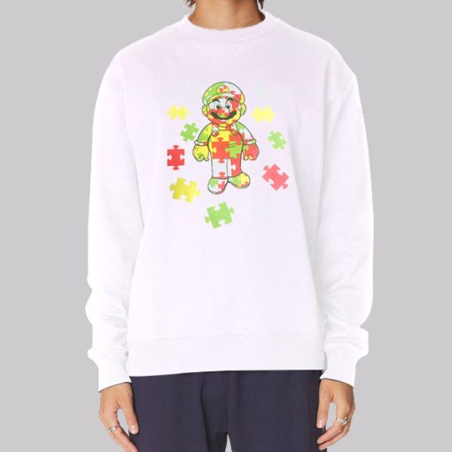 Inspired Puzzle Autism Mario Nintendo Hoodie