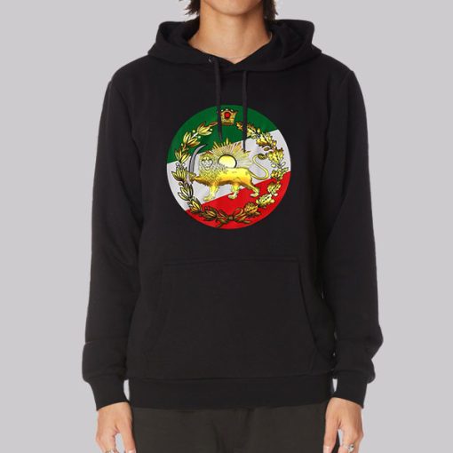 Iran Flag With Lion and Sword Hoodie