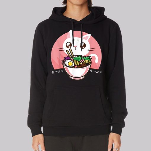 Kawaii Japanese Ramen Cat Lover Hoodie