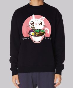 Kawaii Japanese Ramen Cat Lover Hoodie