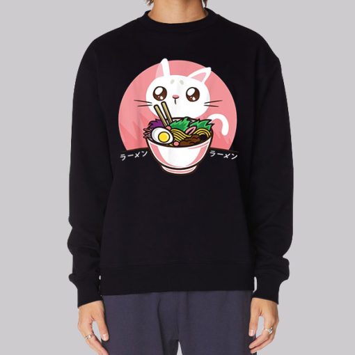 Kawaii Japanese Ramen Cat Lover Hoodie