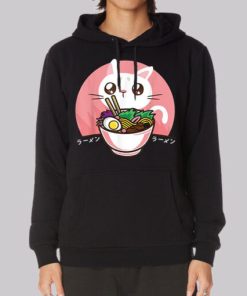Kawaii Japanese Ramen Cat Lover Hoodie 4