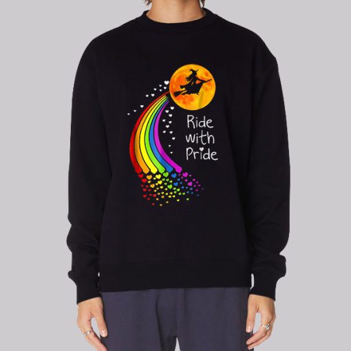 Lgbt Witch Ride With Pride Hoodie