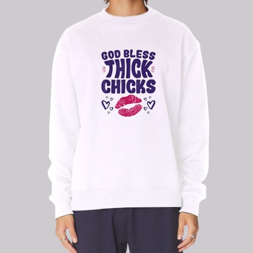 Lips God Bless Thick Chicks Hoodie