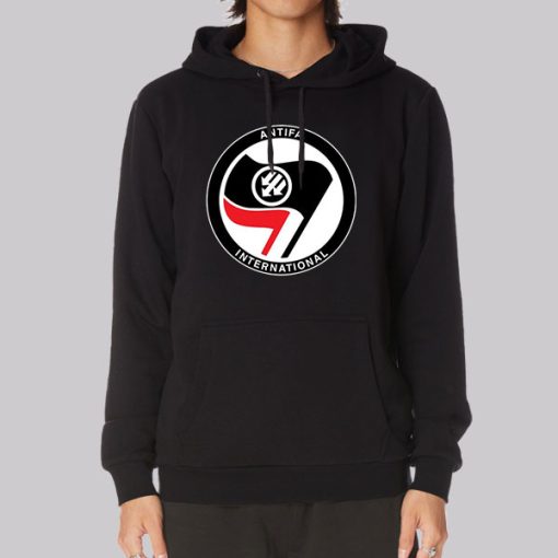 Logo Flag International Antifa Hoodie