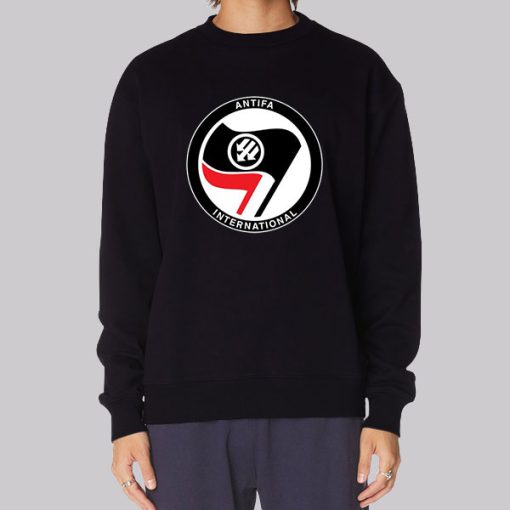 Logo Flag International Antifa Hoodie