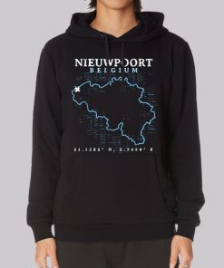 Map Nieuwpoort Belgium Hoodie Map Nieuwpoort Belgium Hoodie