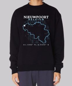 Map Nieuwpoort Belgium Hoodie