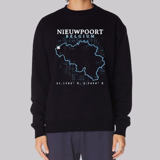 Map Nieuwpoort Belgium Hoodie