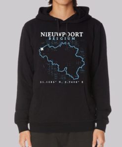 Map Nieuwpoort Belgium Hoodie 4
