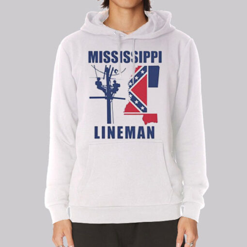 Mississippi Flag Power Lineman Hoodies Mississippi Flag Power Lineman Hoodies