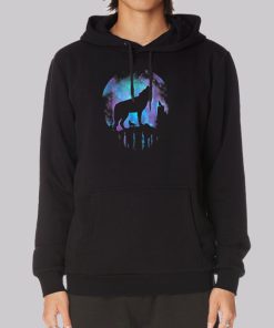 Moon Howling Galaxy Wolf Hoodie 1