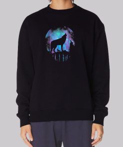 Moon Howling Galaxy Wolf Hoodie 1 Moon Howling Galaxy Wolf Hoodie 2