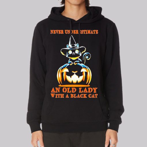 Never Underestimate Old Lady With Cats Hoodie