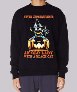 Never Underestimate Old Lady With Cats Hoodie