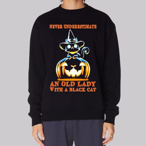 Never Underestimate Old Lady With Cats Hoodie