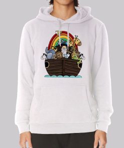 Noah Ark Rainbow Cartoon Funny Hoodie
