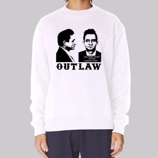 Outlaw Mugshot Johnny Cash Hoodie