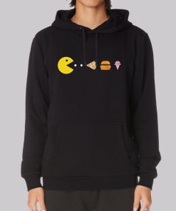 Pacman Eating Food Graphic Hoodie