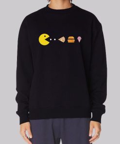 Pacman Eating Food Graphic Hoodie