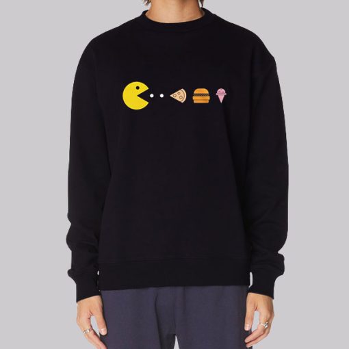 Pacman Eating Food Graphic Hoodie