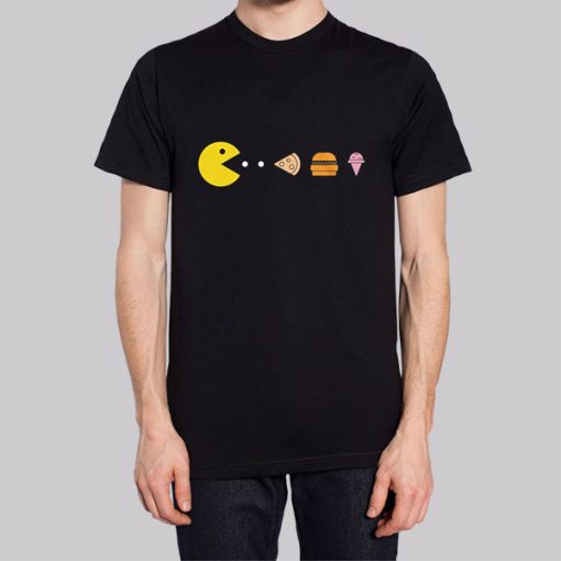 Pacman Eating Food Graphic Hoodie