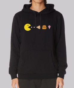 Pacman Eating Food Graphic Hoodie 4