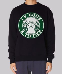 Parody Logo Boobs and Guns Hoodie