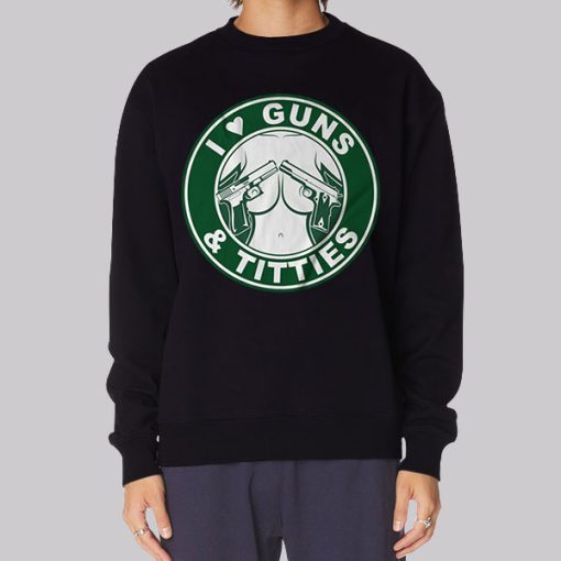 Parody Logo Boobs and Guns Hoodie