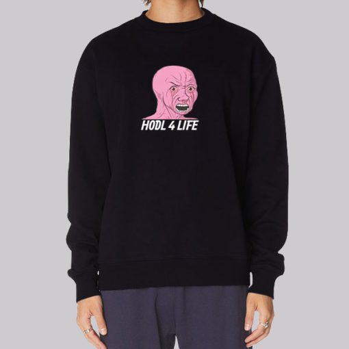 Pink Crying Wojak HODL 4 Life Hoodie