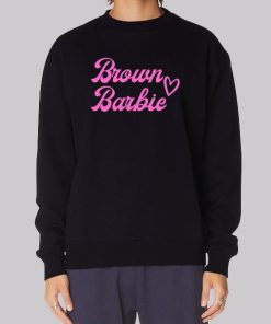 Pink Font Brown Barbie Hoodie