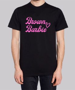 Pink Font Brown Barbie Hoodie 3
