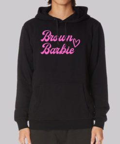 Pink Font Brown Barbie Hoodie 4