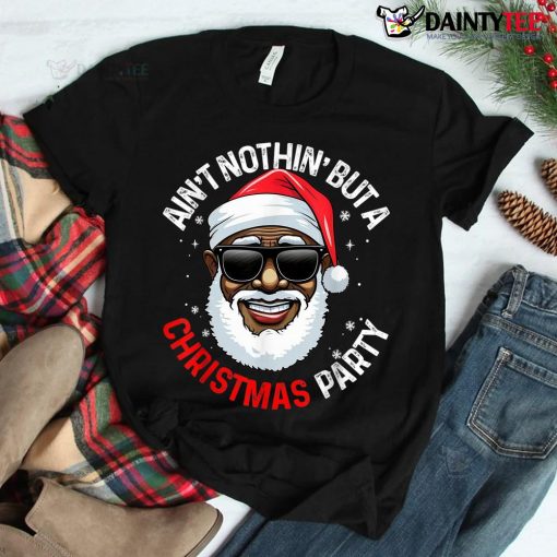 African American Santa Claus Christmas Pajama Shirt