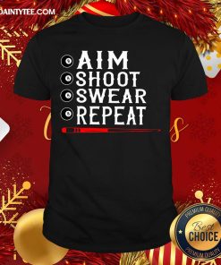 Awesome Aim Shoot Swear Repeat Billiards Christmas Shirt