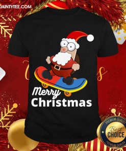 Awesome Christmas Skateboarding Santa T-Shirt