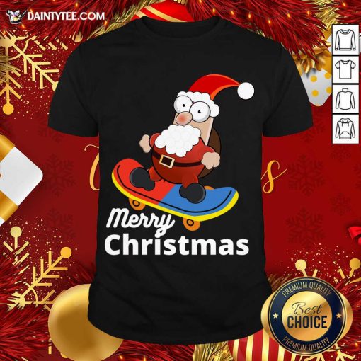 Awesome Christmas Skateboarding Santa T-Shirt